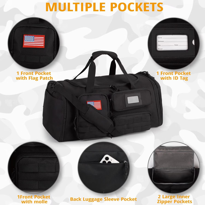 58L 3 in 1 Expandable Gym Duffle Bag Travel Backpack Shoe Comp Water Resist6