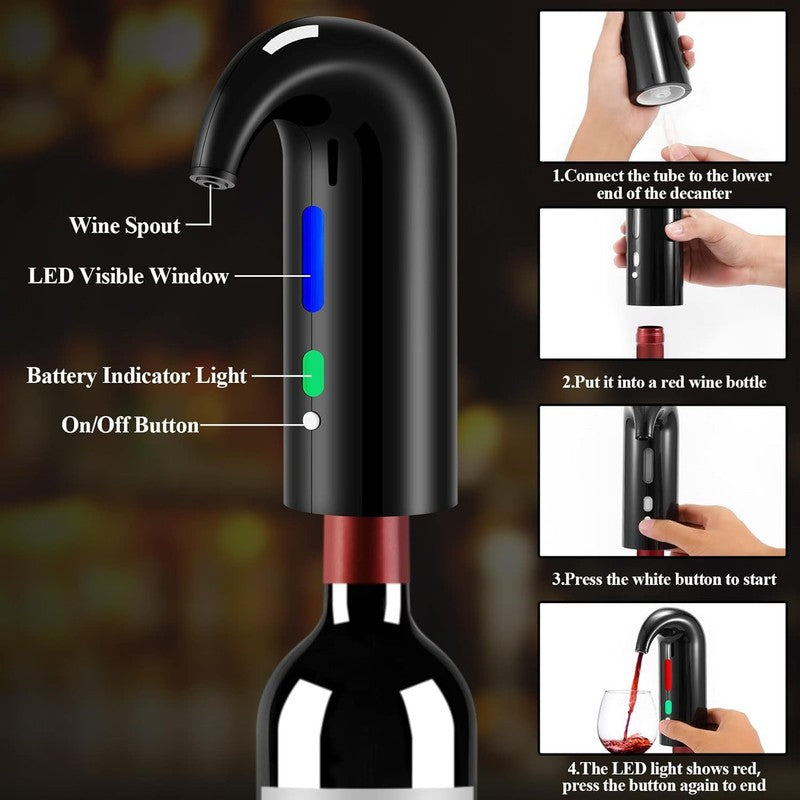 Wine Opener Christmas Day Gift Set with Electric Wine Bottle Opener, Wine Decant1