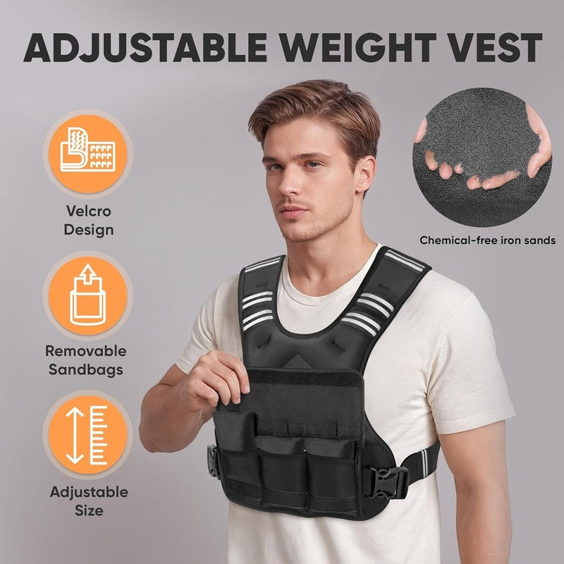 Adjustable Weighted Vest 4 10lb Strength Training Running Walking Unisex2