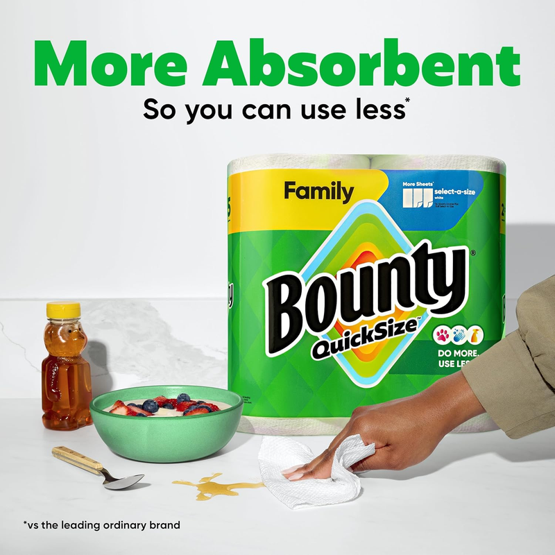 Quick Size Paper Towels White 8 Family Rolls Absorbent Kitchen Tissue3