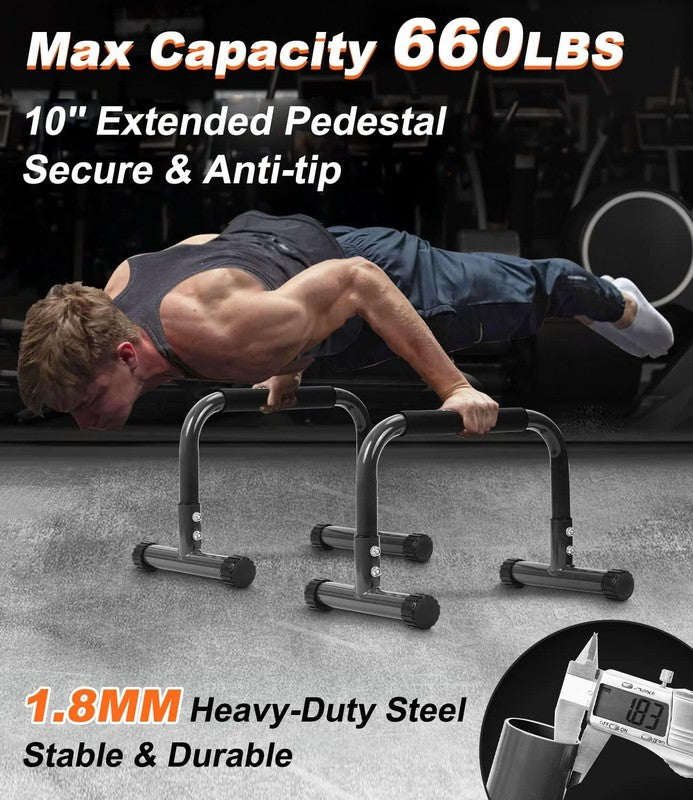 12" Push Up Parallettes & Dip Bars Foam Handles Calisthenics L Sit Handstand1