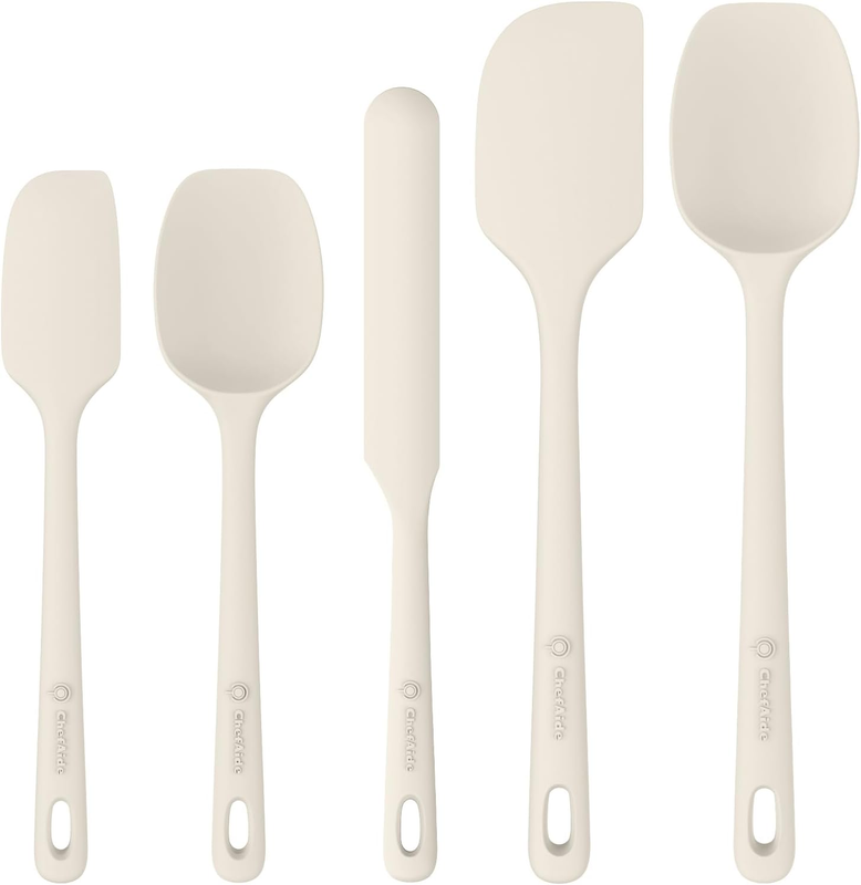 5 Piece Silicone Spatula Set Heat Resistant 600°F Nonstick Cookware10