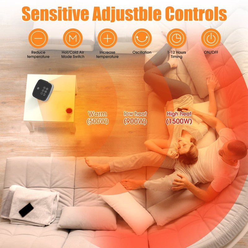 1500W Portable Space Heater w/ Remote, Oscillating, Timer, for Home/Office5