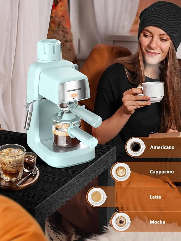 3.5 Bar Espresso Machine 800W 4-Cup Compact with Milk Frother6