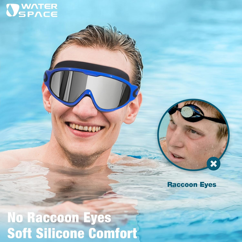 Adult Swimming Goggles 2 Pack Anti Fog UV Wide View Clear Lens1