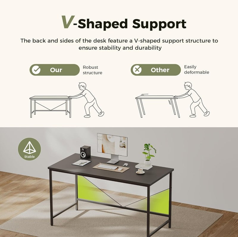 48" Gaming Computer Desk, Modern Office Study Table for Small Spaces3
