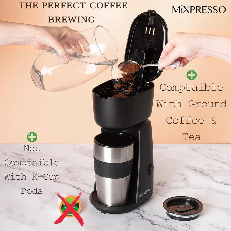 Single Serve Coffee Maker with 14Oz Travel Mug & Reusable Filter3