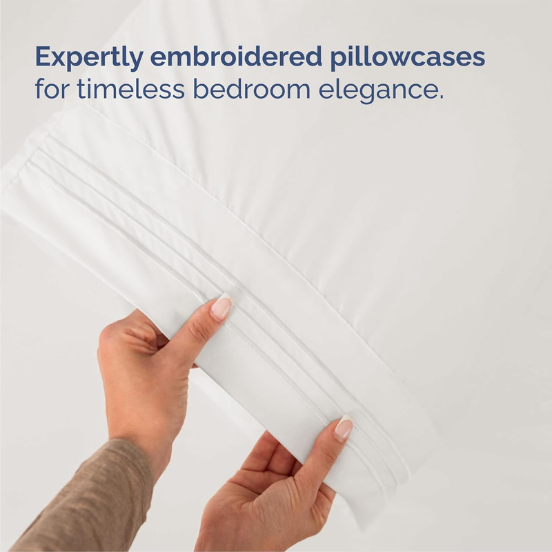 Queen 4 Piece Sheet Set Cooling Hotel Luxury Deep Pocket Antique White5