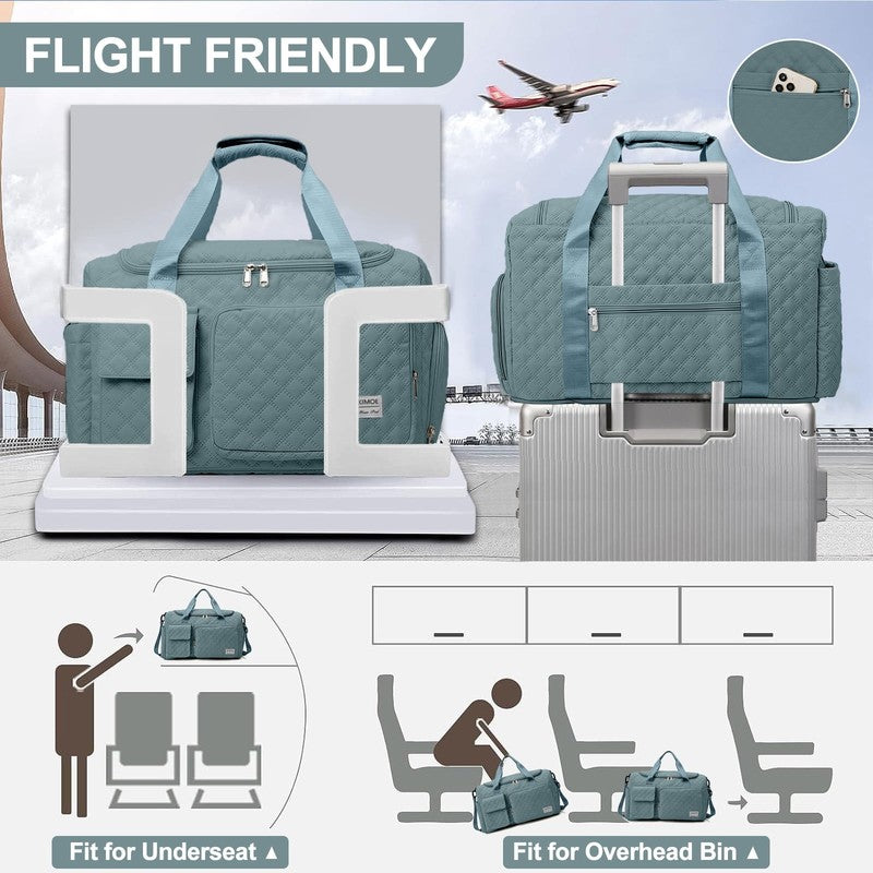 Travel Duffle Bag for Women Men, Weekender Overnight Bags Carry on Gym Bag with5