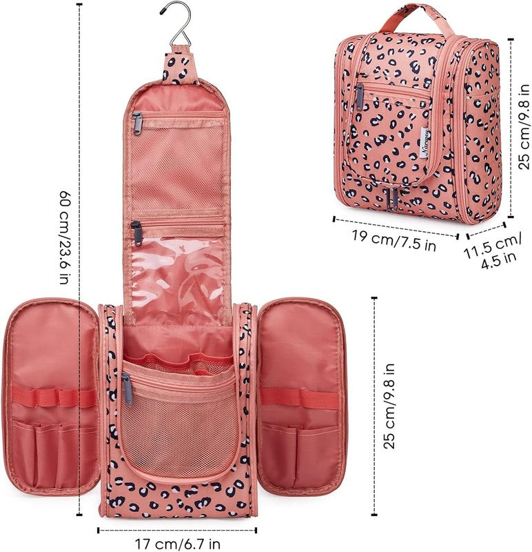 Cheetah Small Hanging Toiletry Bag Travel Makeup Organizer Medium Orange Leopard6