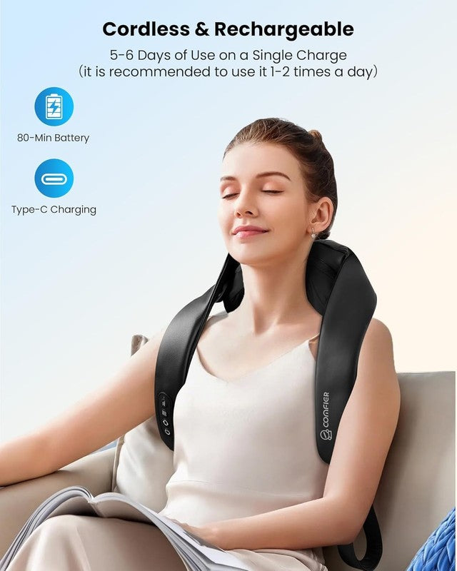 Cordless 4D Shiatsu Neck Massager w/ Heat Graphene Deep Tissue Pain Relief5