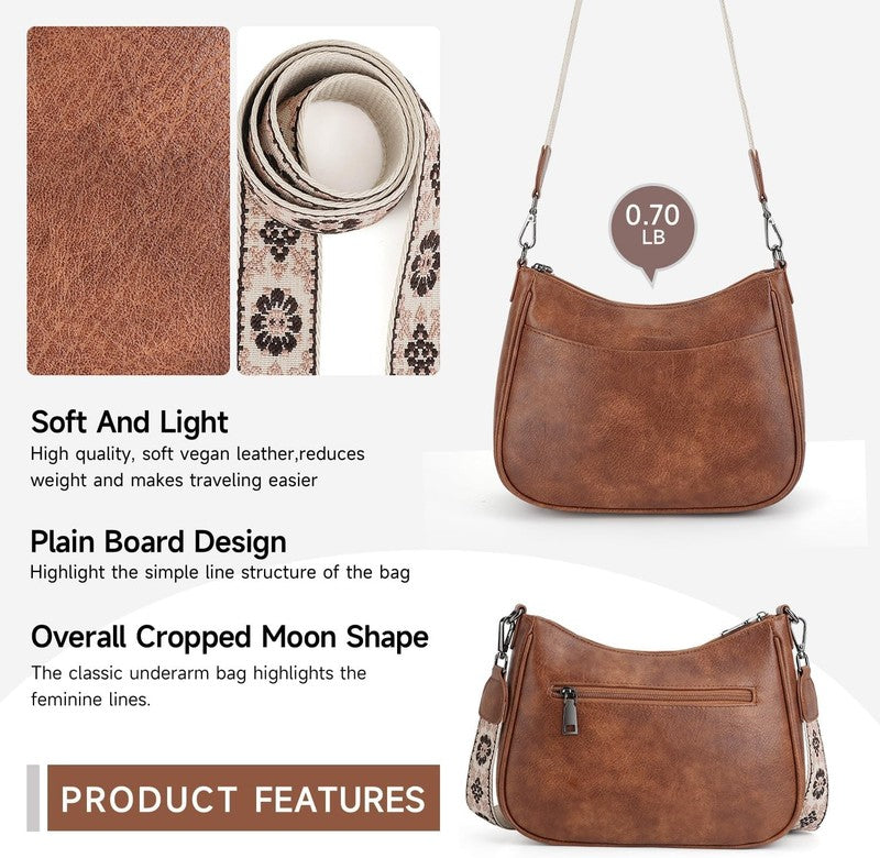 Trendy Leather Crossbody Purse with Adjustable Strap, Women'S Shoulder Handbag4