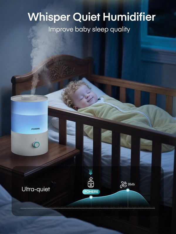 3.2L Cool Mist Humidifier w/ Oil Diffuser 7 Color Light Auto Shut Off White2