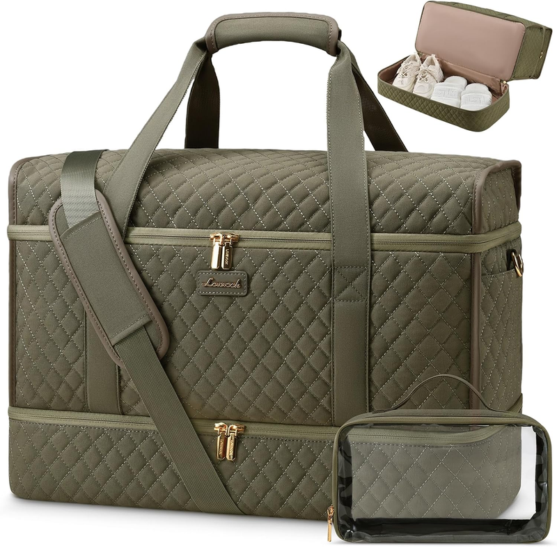 Large Women Weekender Duffle Bag Carry On Gym Travel w/ Shoe Compartment9