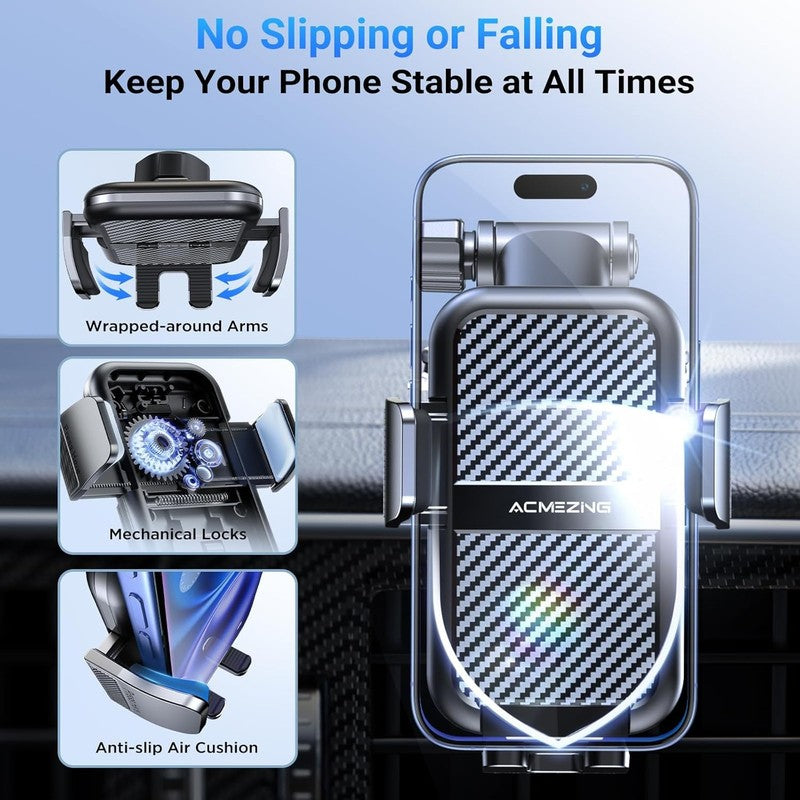 3 in 1 Car Phone Holder Mount 360° Adjustable Dashboard & Vent Cell Phone Holder3