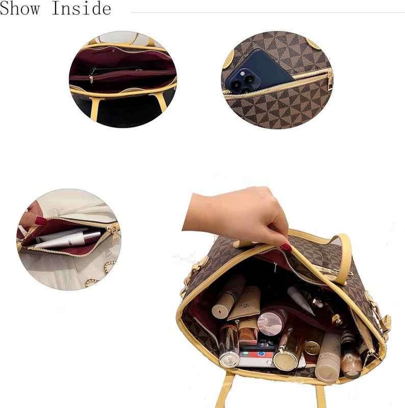Women PU Leather Tote Bag 2PCS Fashion Hobo Shoulder Bags w/ Coin Purses5