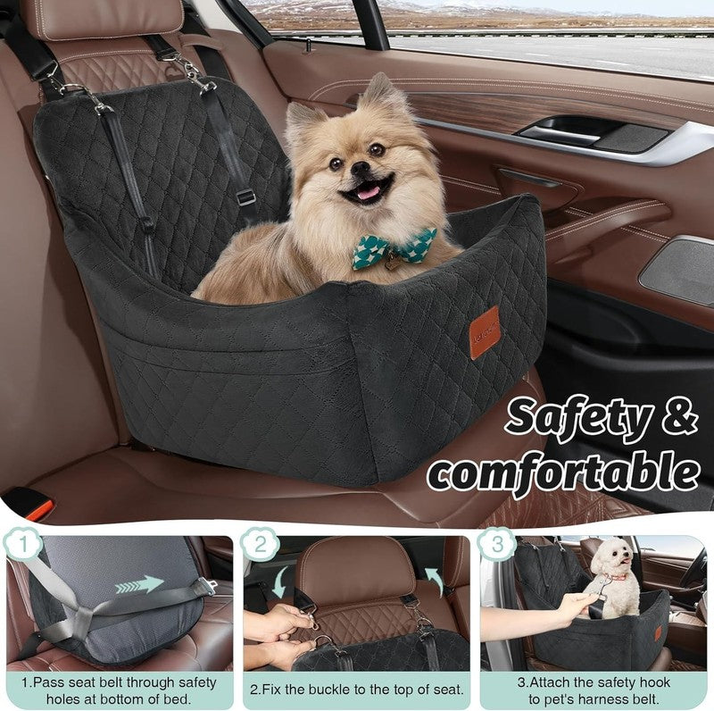 Dog Car Seat up to 35lbs Washable Memory Foam Anti Slip Black Medium6