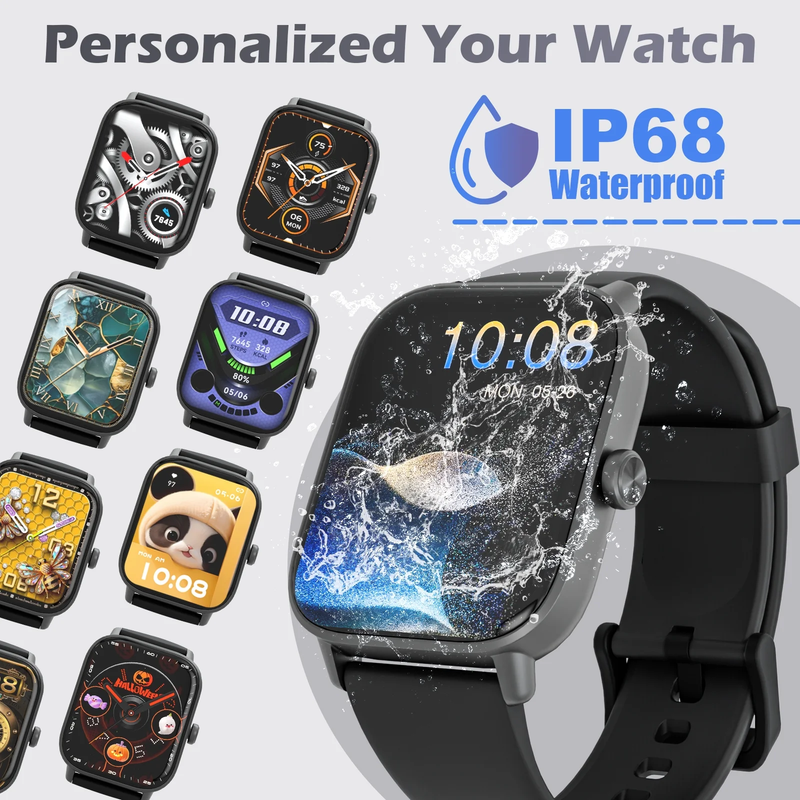 Smart Watch for iPhone Android 1.83" Fitness Tracker IP68 Call Black4