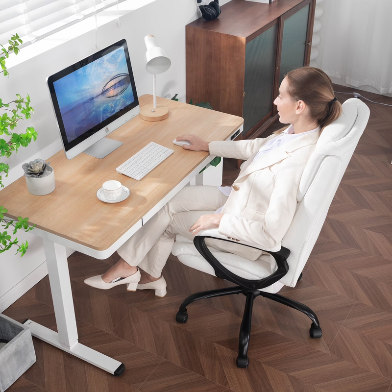 Executive Ergonomic High Back Leather Home Office Desk Chair, White6