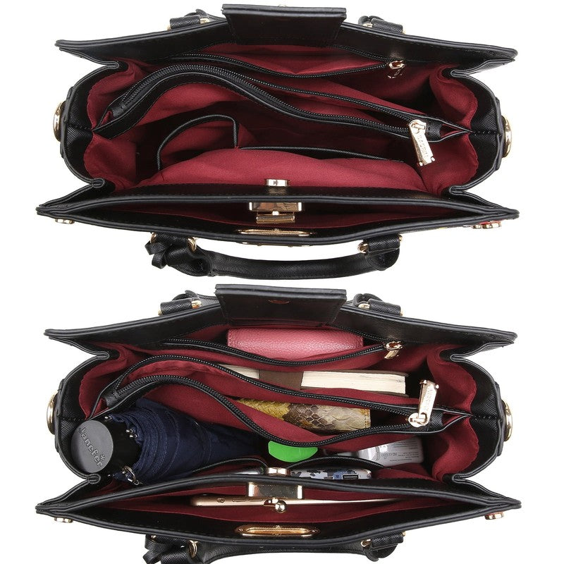 Women Handbag Satchel Shoulder Tote Work Bag with Matching Wallet5