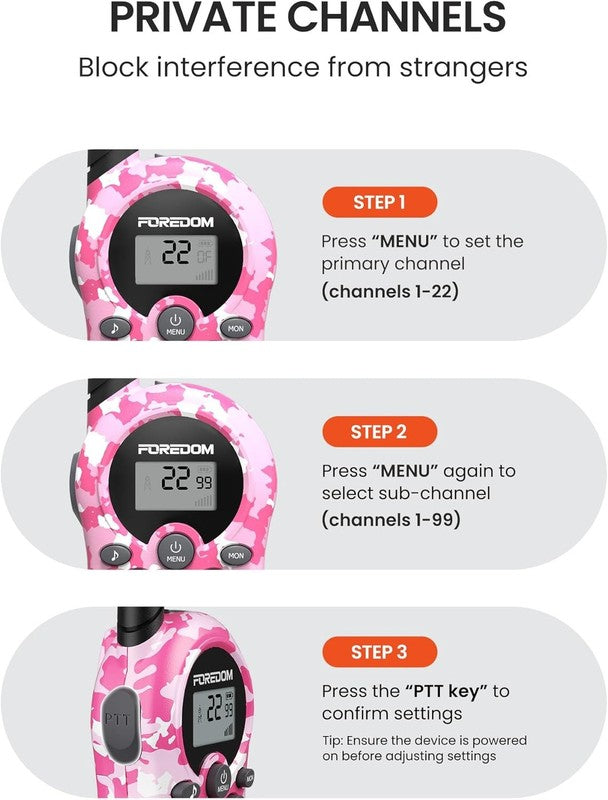 Kids Walkie Talkies 3 Pack Long Range Army Toy Radios Boys & Girls 3 123