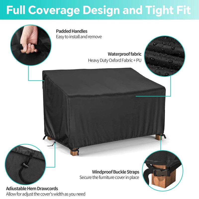 Waterproof Patio Sofa Cover 80"x37"x30" for 3 Seater Outdoor Loveseat1