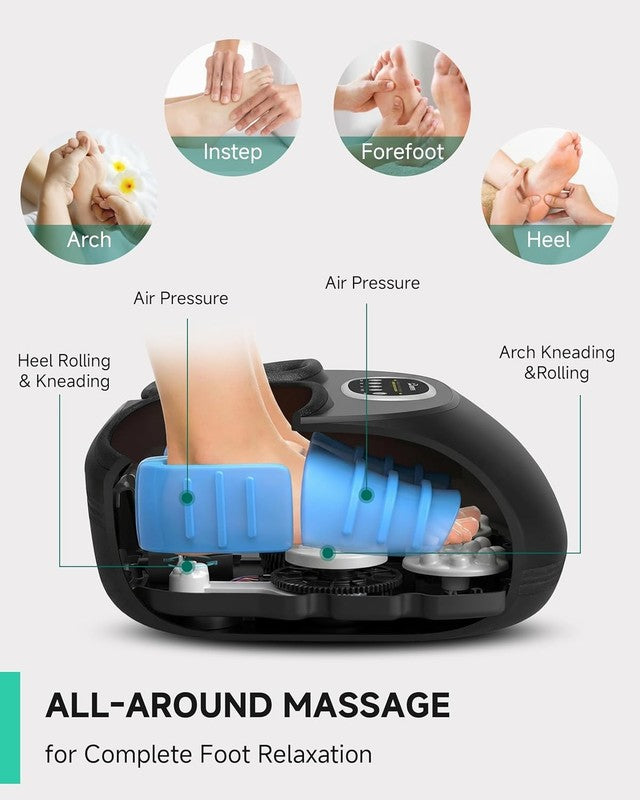 Shiatsu Foot Massager w/ Heat Kneading Compression for Pain Relief Size 138