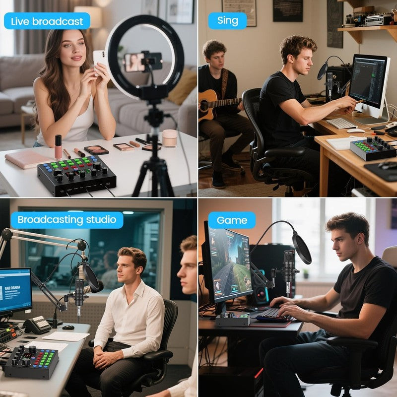 Podcast Equipment Bundle Mic & Voice Changer Audio Interface for Streaming5