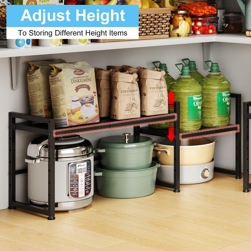 44.3" Expandable Metal Storage Shelves Heavy Duty 150lb Adjustable Kitchen Rack6