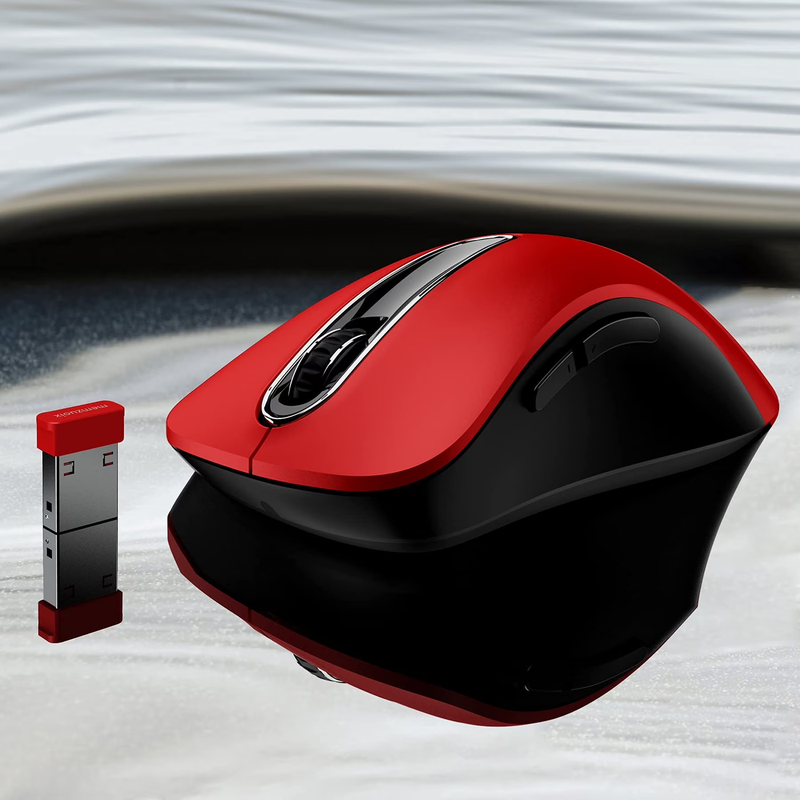 Wireless Optical Mouse 1400 DPI Cordless USB Nano Receiver for PC Laptop Red7