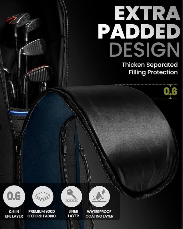 Padded Golf Travel Bag w Wheels 900D Heavy Duty Oxford Soft Sided Waterproof1