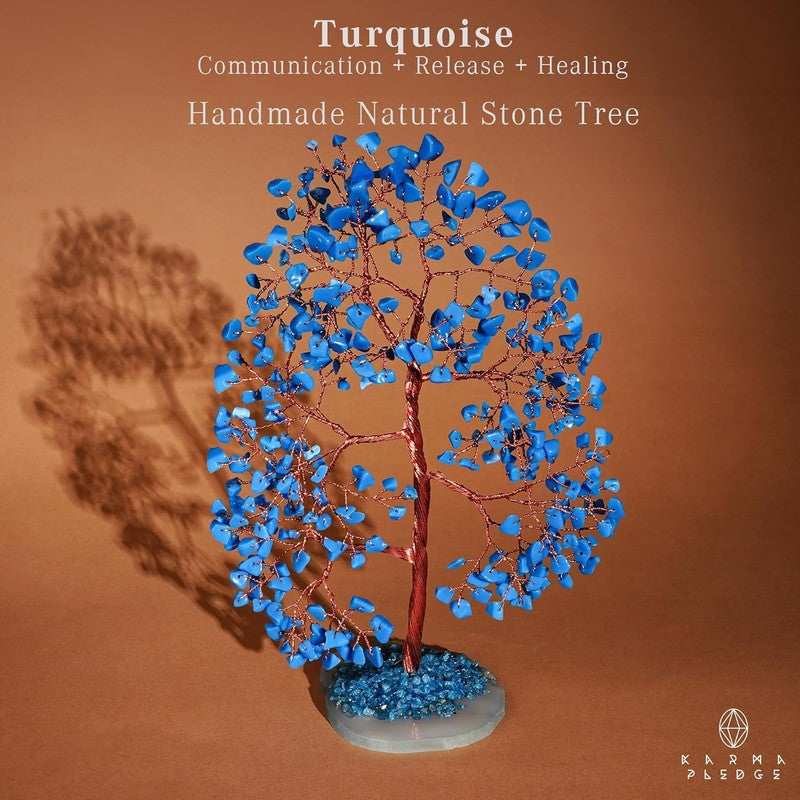 Turquoise Chakra Crystal Tree Feng Shui Decor Positive Energy Good Luck Gift1