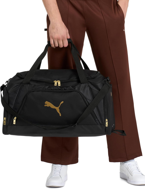 Accelerator Duffel Bag with Removable Strap & Shoe Pocket, Black/Silver, Size5