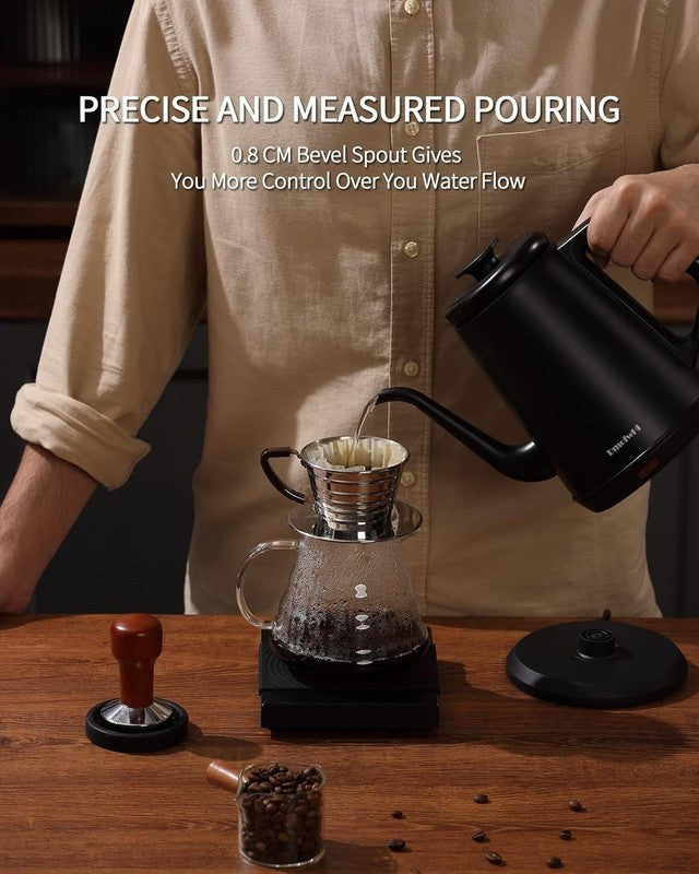 Gooseneck Electric Kettle 1L 1000W Stainless Pour Over Coffee Matte Black1