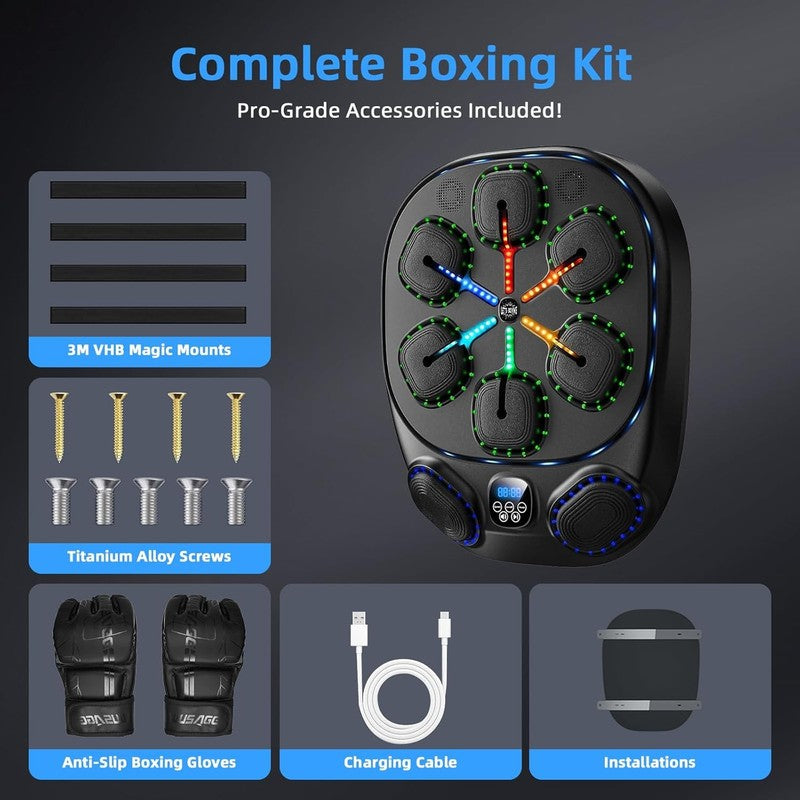 Music Boxing Machine with LED Lights & Bluetooth Speaker – Interactive Punching 7