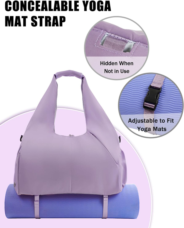 Gym Bag for Women with Shoe Compartment Yoga Mat Bag with Wet Pocket and Water B2