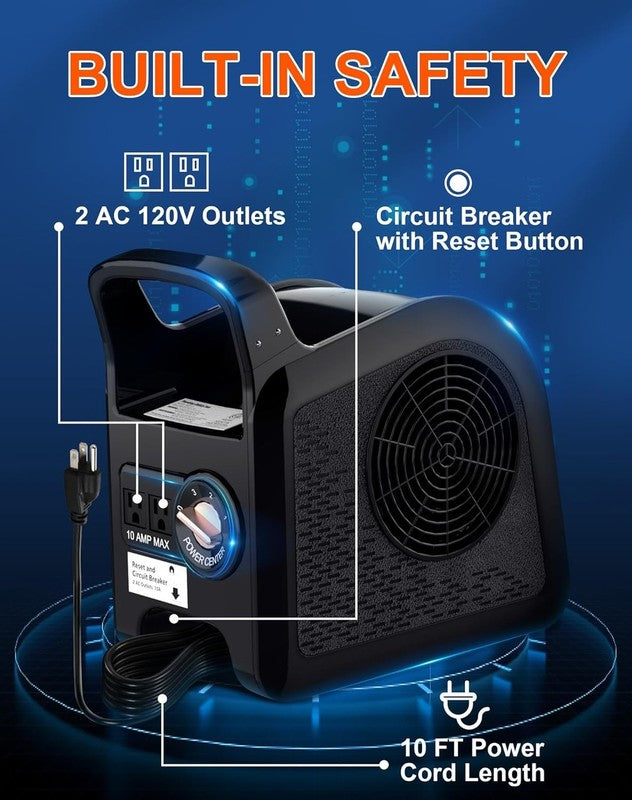 Air Mover Blower Fan 3-Speed High Velocity Utility Fan Black6