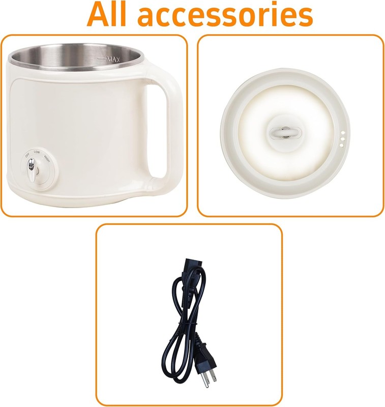 2.0L Electric Hot Pot Stainless Steel Portable Dual Power Dorm Office Travel4