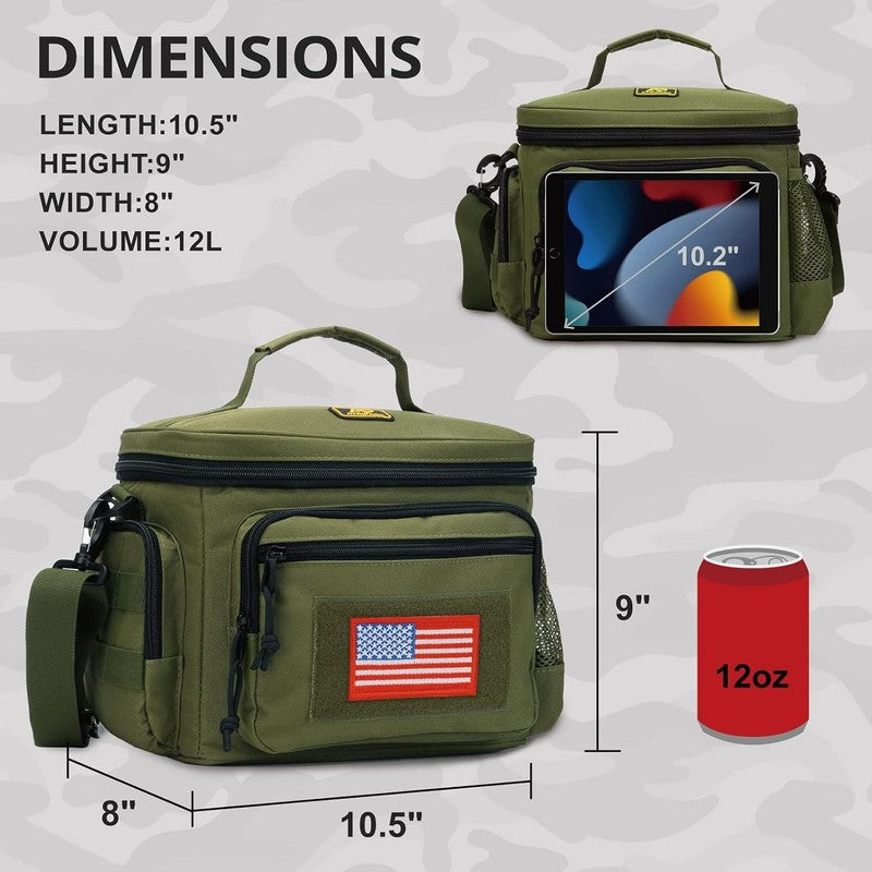 Tactical Lunch Box MOLLE Insulated Leakproof Cooler Bag Green4