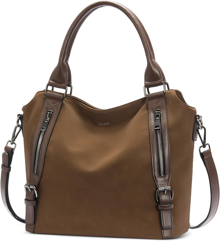 Large Women’s Hobo Bag Tote Purse w/ Multiple Pockets & Adjustable Strap Suede11