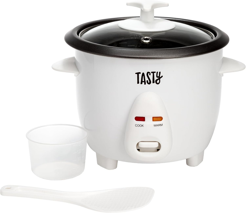 Mini Rice Cooker 1.5Qt White, Removable Nonstick Bowl, Auto Keep Warm0
