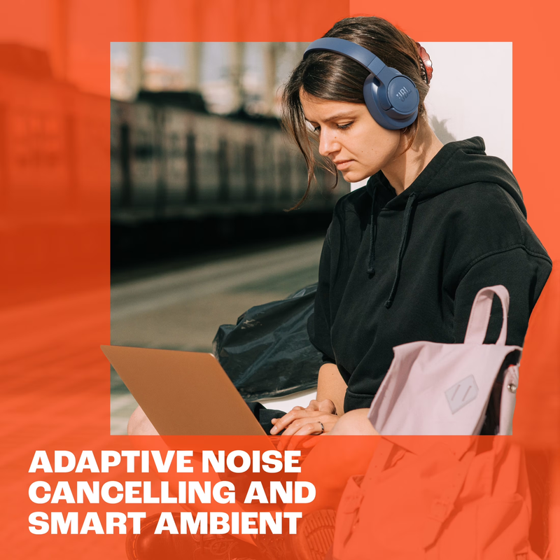 Tune 770NC Wireless Over Ear Adaptive Noise Cancelling Headphones (White)1
