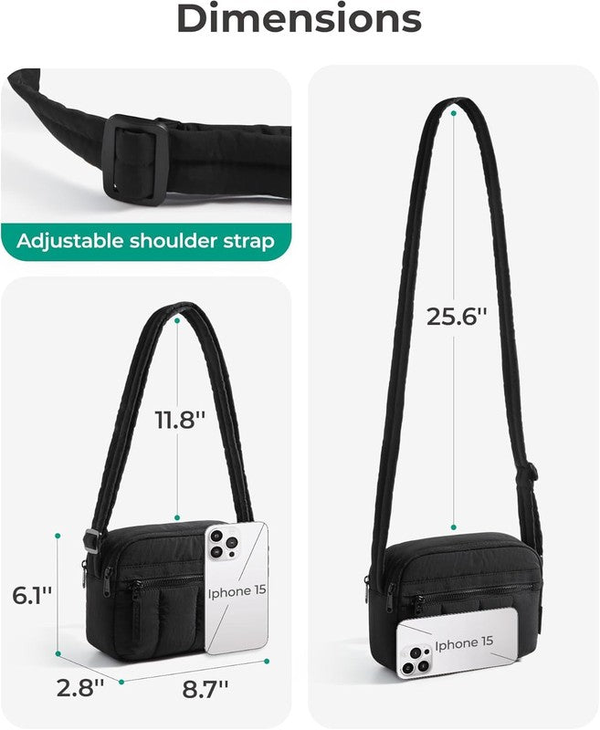 Cross Body Purse, Mini Crossbody Bags for Women Travel Purse, Puffy Shoulder Han6