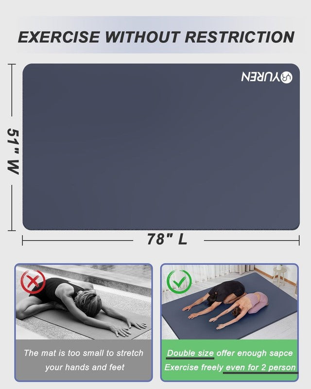 Extra Large Yoga Mat 78"X51" 10Mm Thick Exercise Mats for Home Gym Yoga Pilates1