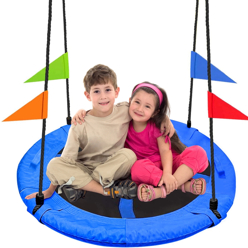 40" Saucer Swing 750lb Waterproof Oxford Tree Swing for Kids, Outdoor, Blue9