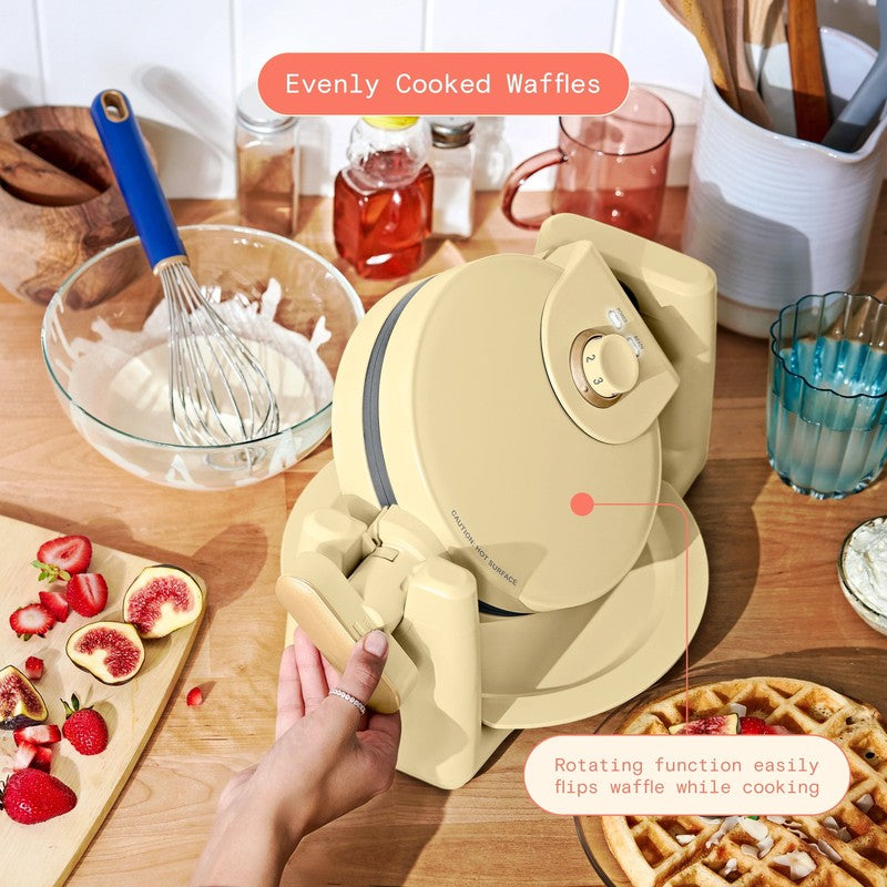Rotating Belgian Waffle Maker, Buttercream by Drew Barrymore3
