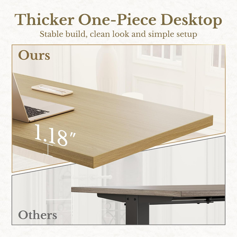 Light Walnut Electric Standing Desk 48in Adjustable Height Desk2