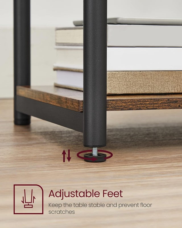 Set of 2 Side Tables Small End Tables Nightstand Living Room Bedroom Brown/Black8