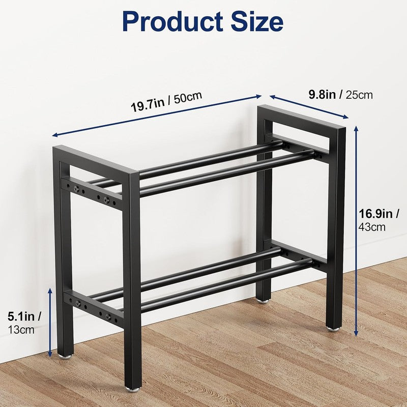 2 Tier Adjustable Dumbbell Rack 20” Home Gym Weight Kettlebell4