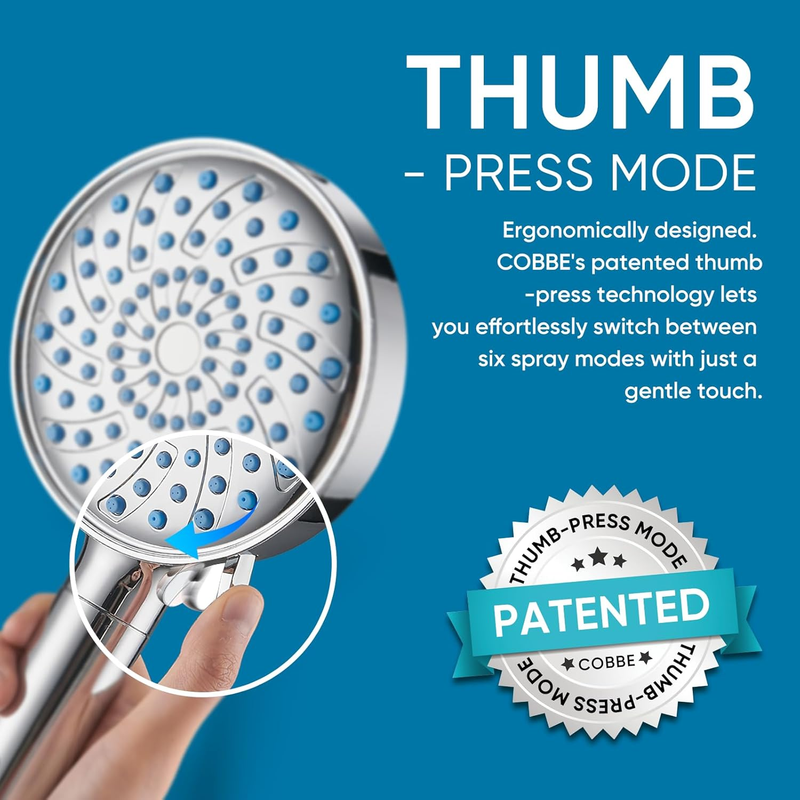 Filtered Handheld Shower Head High Pressure 7 Mode Hard Water Chrome4